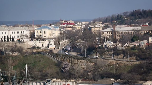 the City of Sevastopol, the Roadway, the Cars go
