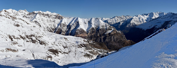 Winter panorama around Gavarnie Gedre ski resort