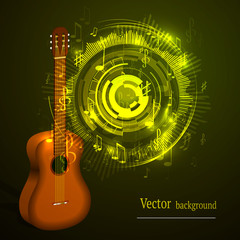 Obraz premium wooden acoustic guitar, music concept