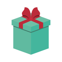 green gift box present red ribbon vector illustration eps 10