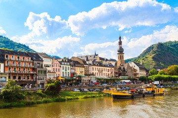 View of the wine town Cochem at the Moselle in Germany