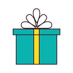 green gift box present yellow ribbon bow vector illustration eps 10