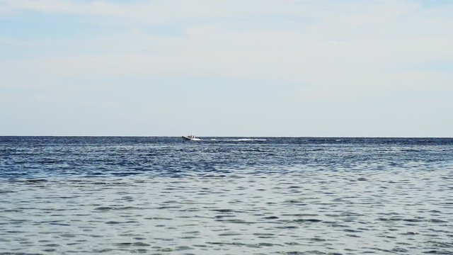 speed boat in the sea. sport boat in the sea on an evening walk