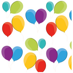 colored balloons flying fun party vector illustration eps 10