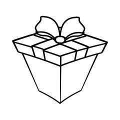 gift box ribbon wrapped linear vector illustration eps 10
