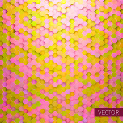 Hexagonal background. Abstract honeycomb. 3d vector illustration. Blocks structure