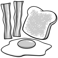 Bacon, Eggs and Toast illustration