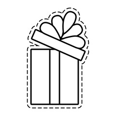 gift box ribbon package decor open cut line vector illustration eps 10