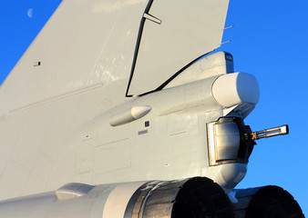 Tail-plane of the military aircraft