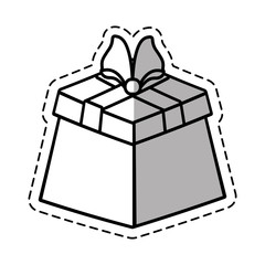 gift box ribbon wrapped linea shadow vector illustration eps 10