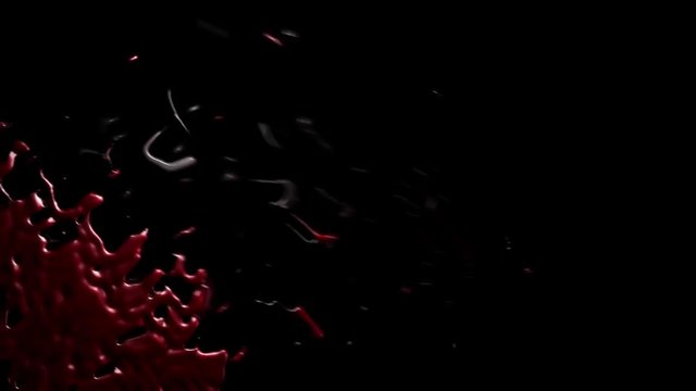Animation of blood on black background