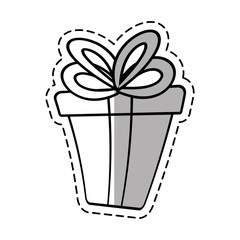 gift box ribbon event celebrate linea shadow vector illustration eps 10