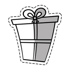 gift box ribbon package decor linea shadow vector illustration eps 10