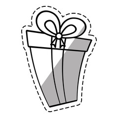 gift box ribbon new package linea shadow vector illustration eps 10