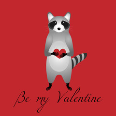 Raccoon with heart.