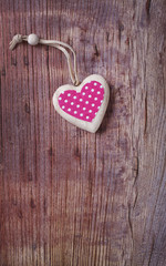 Handmade spotted heart shaped gift