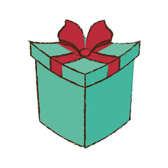 color gift box ribbon festive sketch vector illustration eps 10