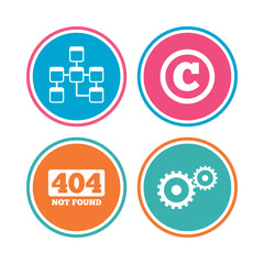 Website database icon. Copyrights and repair.