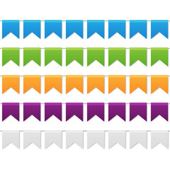 holiday decorations, picturesque flags, pennants. vector illustration