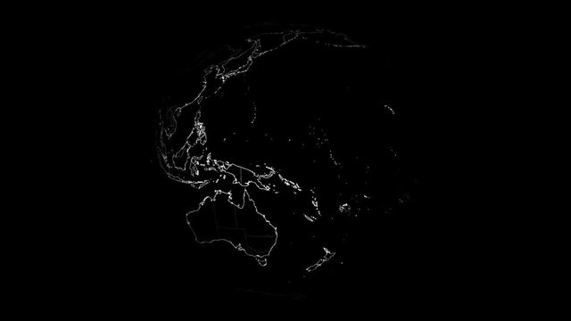 3D Earth globe spinning with alpha channel
