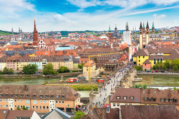 Panoramic aerial view of Wurzburg