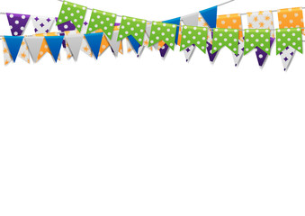 holiday decorations, picturesque flags, pennants. vector illustration