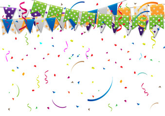 Fototapeta premium holiday decorations, picturesque flags, pennants. vector illustration