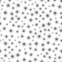 Poisonous Spider Seamless Pattern on White Background