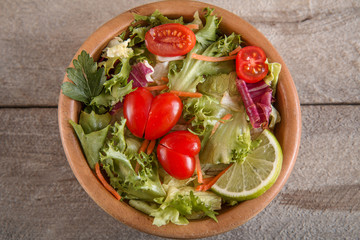 green salad with heart