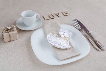 decorated table for Valentine's