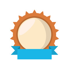 shield wheel gear blue ribbon vector illustration eps 10