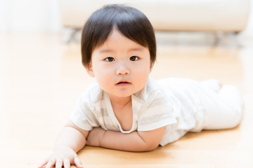 portrait of asian baby relaxing
