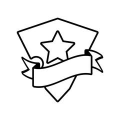 shield star stamp outline empty vector illustration eps 10