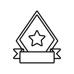shield star quality badge ribbon outline empty vector illustration eps 10