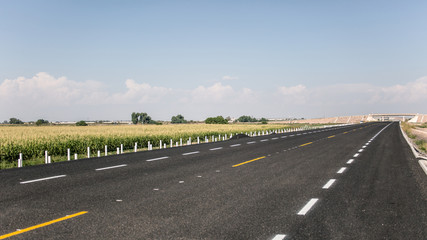 Horizonte de una carretera al atardecer/ Skyline of a road at sunset