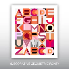 Door stickers Abstract Art Decorative Geometric Vector Font