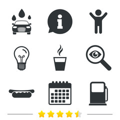 Fototapeta premium Petrol or Gas station services icons. Car wash.