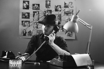 Retro detective agent 1950s style.