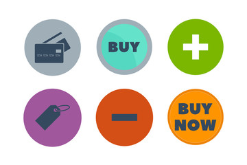 Shop buttons vector set.