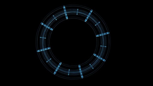 Blue circle shapes rotating with alpha channel