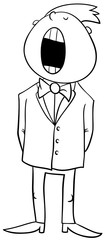 singing boy coloring page