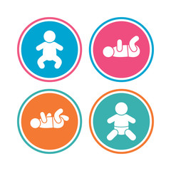 Newborn icons. Baby infants symbols.