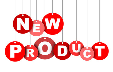 Red easy vector illustration isolated circle tag banner new product. This element is well adapted for web design.
