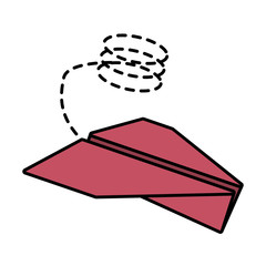 paper plane flying model line dotted vector illustration eps 10