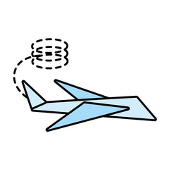 paper plane symbolic miniature line dotted vector illustration eps 10