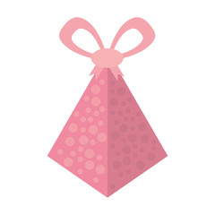pink gift box pyramid dotted bow vector illustration eps 10