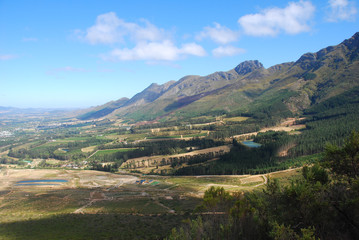 Fototapeta na wymiar Franschhoek mountain view near Cape town
