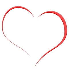 Valentine's Day Heart isolated white background