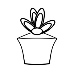 gift box birthday celebration outline vector illustration eps 10