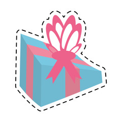 blue gift box packaging line dotted vector illustration eps 10